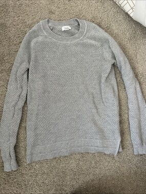 Old Navy Light Gray Women's Knit Sweater - Casual Crewneck Medium Tall